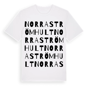 Norra Strömhult ordlek t-shirt – ekologisk bomull t-shirt från Pinshirt
