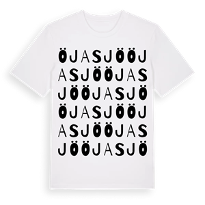 Öjasjö ordlek t-shirt – ekologisk bomull t-shirt från Pinshirt