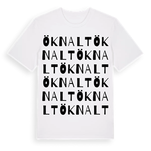 Öknalt ordlek t-shirt – ekologisk bomull t-shirt från Pinshirt