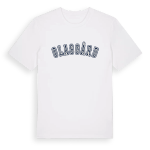 Olasgård college t-shirt – ekologisk bomull t-shirt från Pinshirt