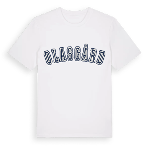 Olasgård college t-shirt – ekologisk bomull t-shirt från Pinshirt