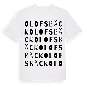 Olofsbäck ordlek t-shirt – ekologisk bomull t-shirt från Pinshirt