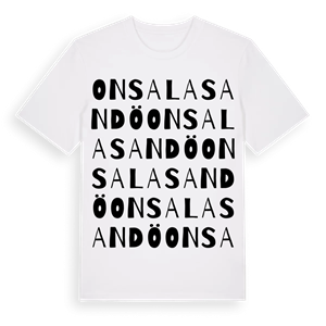 Onsala Sandö ordlek t-shirt – ekologisk bomull t-shirt från Pinshirt