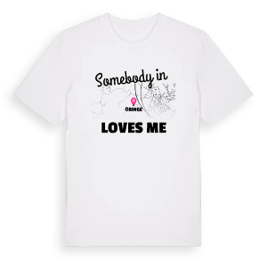 Någon i Öringe älskar mig t-shirt – ekologisk bomull t-shirt från Pinshirt