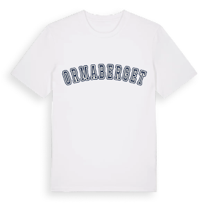 Ormaberget college t-shirt – ekologisk bomull t-shirt från Pinshirt