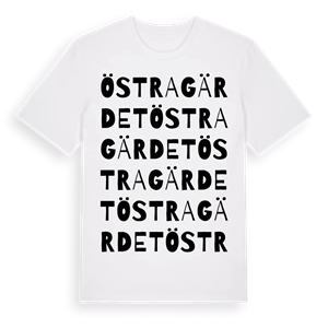 Östra gärdet ordlek t-shirt – ekologisk bomull t-shirt från Pinshirt