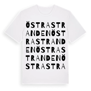Östra Stranden ordlek t-shirt – ekologisk bomull t-shirt från Pinshirt