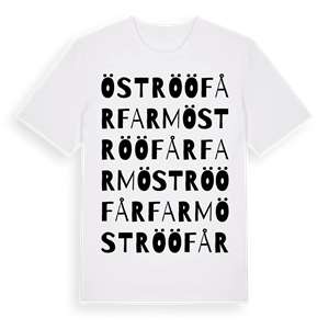 Öströö fårfarm ordlek t-shirt – ekologisk bomull t-shirt från Pinshirt