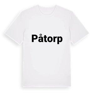 Påtorp fetstil t-shirt – ekologisk bomull t-shirt från Pinshirt