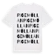 White t-shirt med Pigemöllan ordlek t-shirt