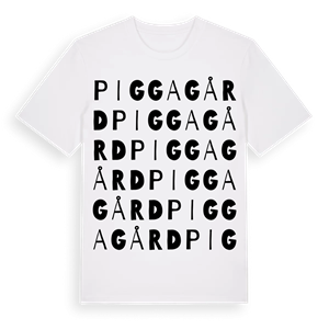 Piggagård ordlek t-shirt – ekologisk bomull t-shirt från Pinshirt