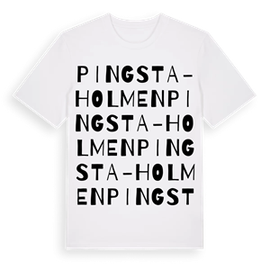 Pingsta-holmen ordlek t-shirt – ekologisk bomull t-shirt från Pinshirt