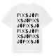White t-shirt med Pixsjö ordlek t-shirt