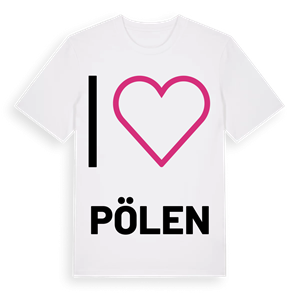 Jag älskar Pölen t-shirt stort tryck – ekologisk bomull t-shirt från Pinshirt