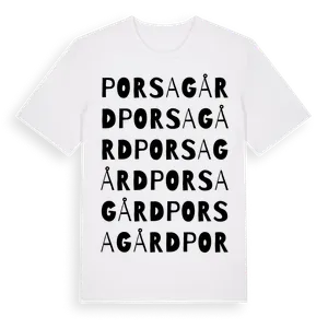Porsagård ordlek t-shirt – ekologisk bomull t-shirt från Pinshirt