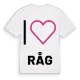 Jag älskar Råg t-shirt stort tryck