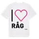 White t-shirt med Jag älskar Råg t-shirt stort tryck