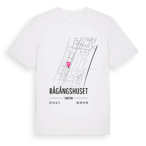 Rågångshuset karta t-shirt – ekologisk bomull t-shirt från Pinshirt