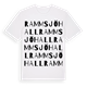 White t-shirt med Rammsjöhall ordlek t-shirt