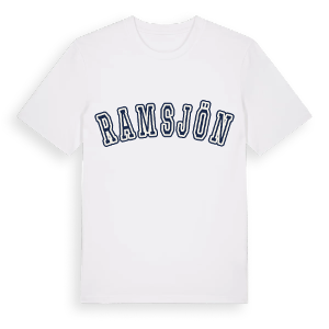 Ramsjön college t-shirt – ekologisk bomull t-shirt från Pinshirt