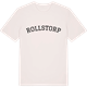 Vintage White t-shirt med Rollstorp böjd t-shirt