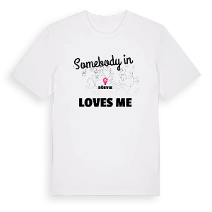 Någon i Rörvik älskar mig t-shirt – ekologisk bomull t-shirt från Pinshirt