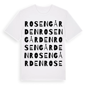 Rosengården ordlek t-shirt – ekologisk bomull t-shirt från Pinshirt