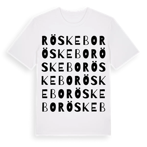 Röskebo ordlek t-shirt – ekologisk bomull t-shirt från Pinshirt
