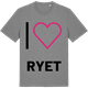 Mid Heather Gray t-shirt med Jag älskar Ryet t-shirt stort tryck
