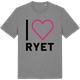Mid Heather Gray t-shirt med Jag älskar Ryet t-shirt stort tryck