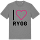 Mid Heather Gray t-shirt med Jag älskar Rygg t-shirt stort tryck