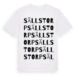 Sällstorp ordlek t-shirt – ekologisk bomull t-shirt från Pinshirt