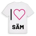 Jag älskar Säm t-shirt stort tryck