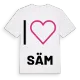 Jag älskar Säm t-shirt stort tryck