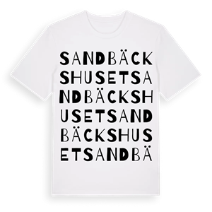 Sandbäckshuset ordlek t-shirt – ekologisk bomull t-shirt från Pinshirt