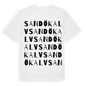 Sandökalv ordlek t-shirt – ekologisk bomull t-shirt från Pinshirt