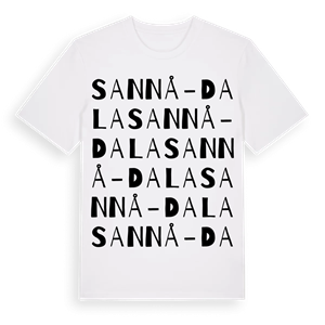 Sannå-Dala ordlek t-shirt – ekologisk bomull t-shirt från Pinshirt
