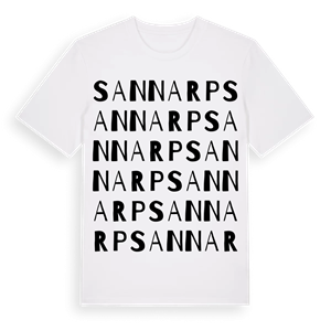 Sannarp ordlek t-shirt – ekologisk bomull t-shirt från Pinshirt