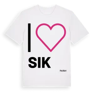 Jag älskar Sik t-shirt stort tryck – ekologisk bomull t-shirt från Pinshirt