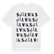White t-shirt med Självik ordlek t-shirt