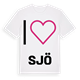 White t-shirt med Jag älskar Sjö t-shirt stort tryck