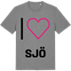 Mid Heather Gray t-shirt med Jag älskar Sjö t-shirt stort tryck