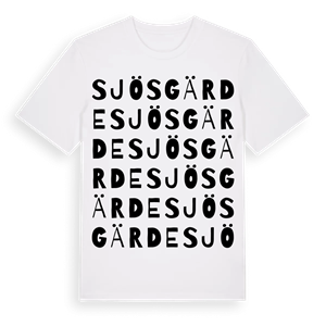 Sjösgärde ordlek t-shirt – ekologisk bomull t-shirt från Pinshirt