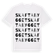 White t-shirt med Skaftabygget ordlek t-shirt