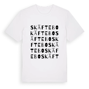 Skäftebo ordlek t-shirt – ekologisk bomull t-shirt från Pinshirt