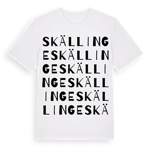 Skällinge ordlek t-shirt – ekologisk bomull t-shirt från Pinshirt