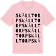 Pink Cotton t-shirt med Skålltorp ordlek t-shirt