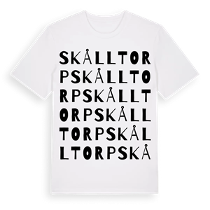 Skålltorp ordlek t-shirt – ekologisk bomull t-shirt från Pinshirt