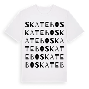 Skatebo ordlek t-shirt – ekologisk bomull t-shirt från Pinshirt