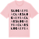 Pink Cotton t-shirt med Skogabybackar ordlek t-shirt